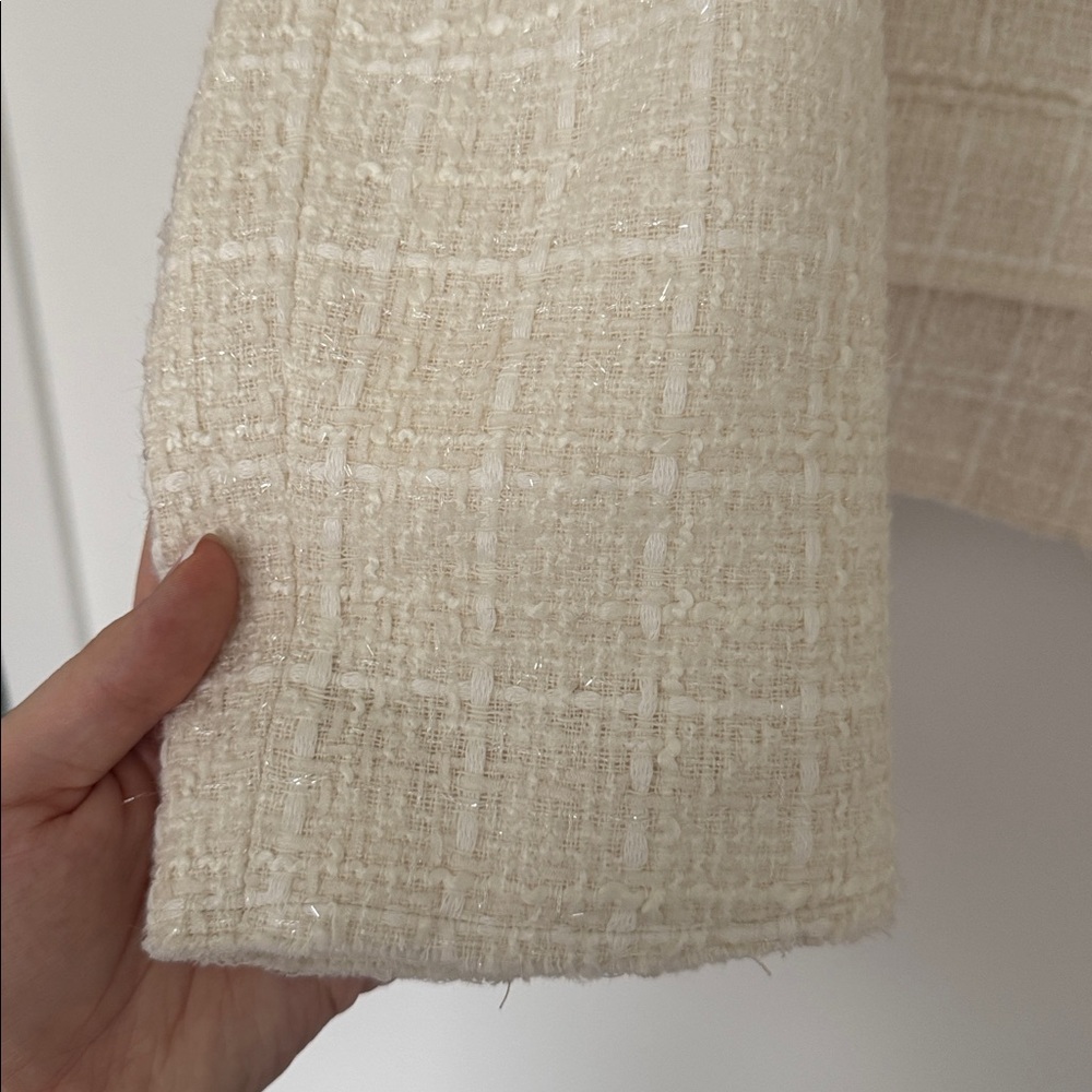 Zara NWT Cream Textured Women's Blazer - Size L - Picture 5 of 8